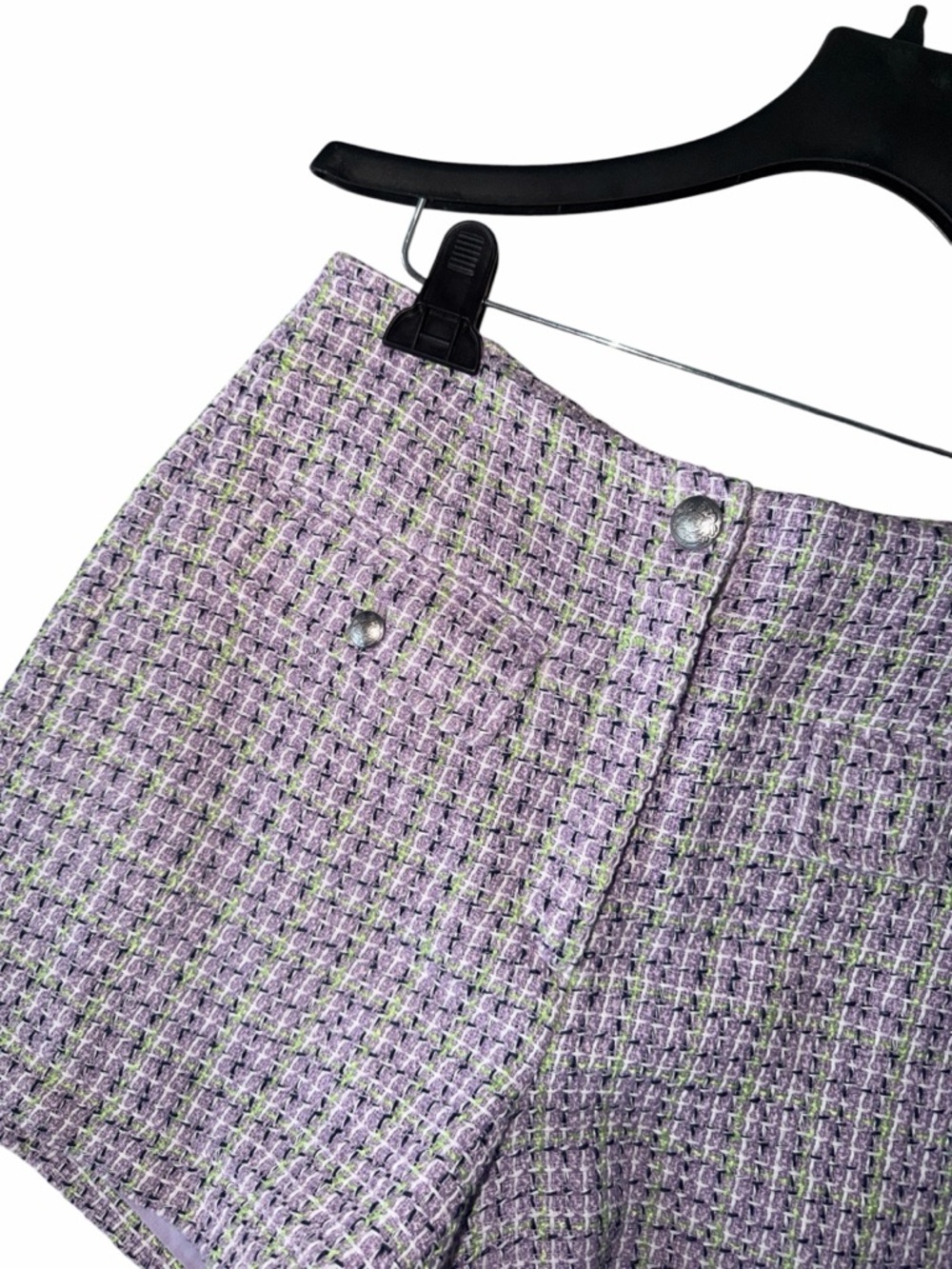 LOFT Purple Tweed Shorts Size 6 NEW NWT High Waisted Size 6 NWT - Picture 6 of 11